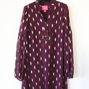 New with minor defect. Lilly Pulitzer Shea Silk Dress. Size 4